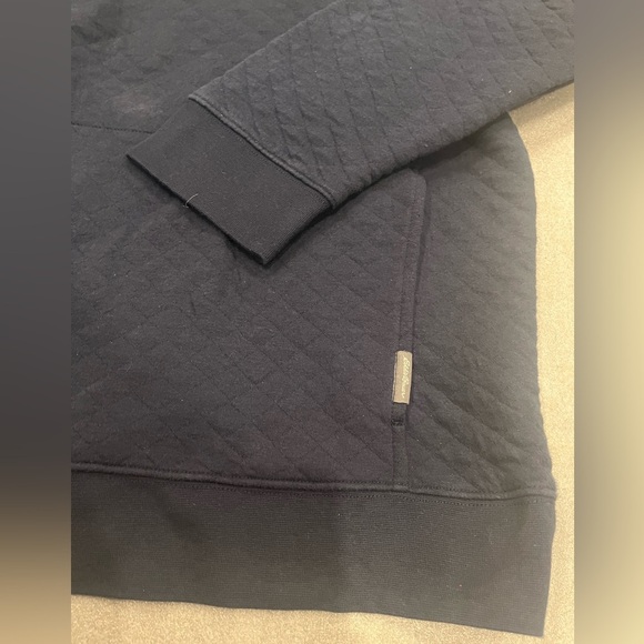 [XXL]Eddie Bauer Black Quilted Pullover 1/4 snap Cotton Blend Sweatshirt - Picture 3 of 9